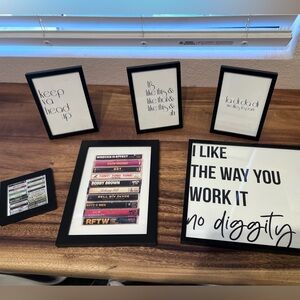 Collection of Hip-Hop lyric and pictures w/frames